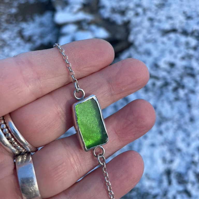 Kelly Green Sea Glass Commissioned Necklace