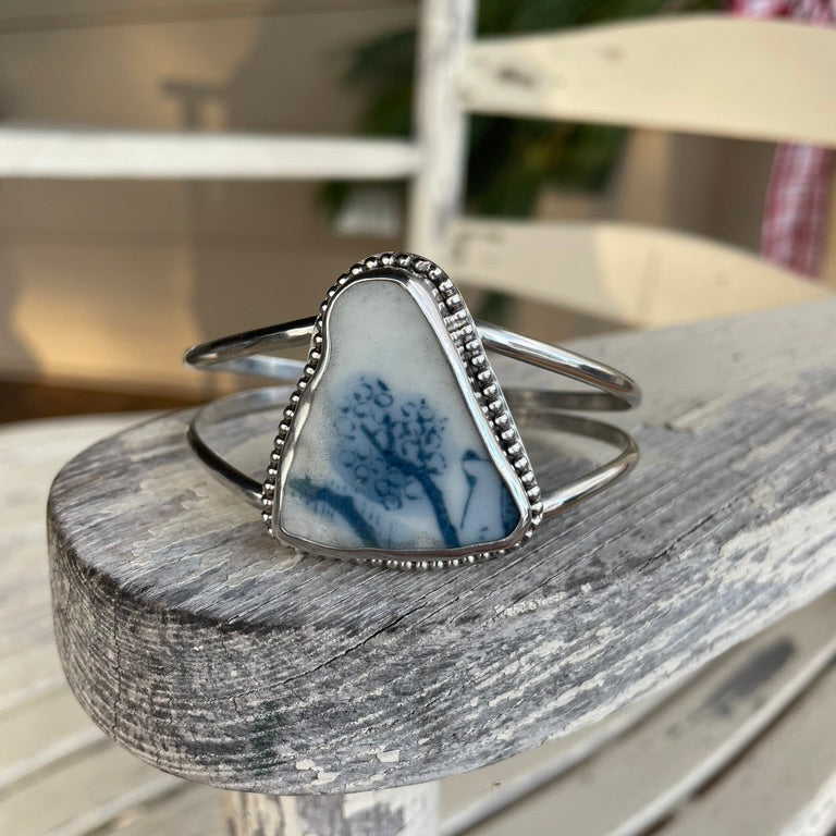 Blue Sea Pottery Cuff Bracelet