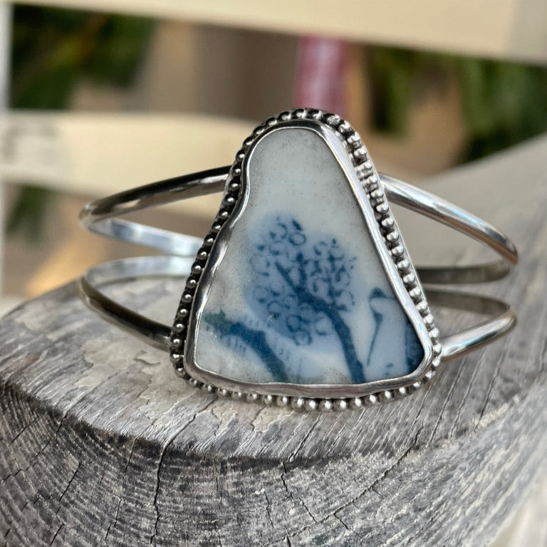 Blue Sea Pottery Cuff Bracelet