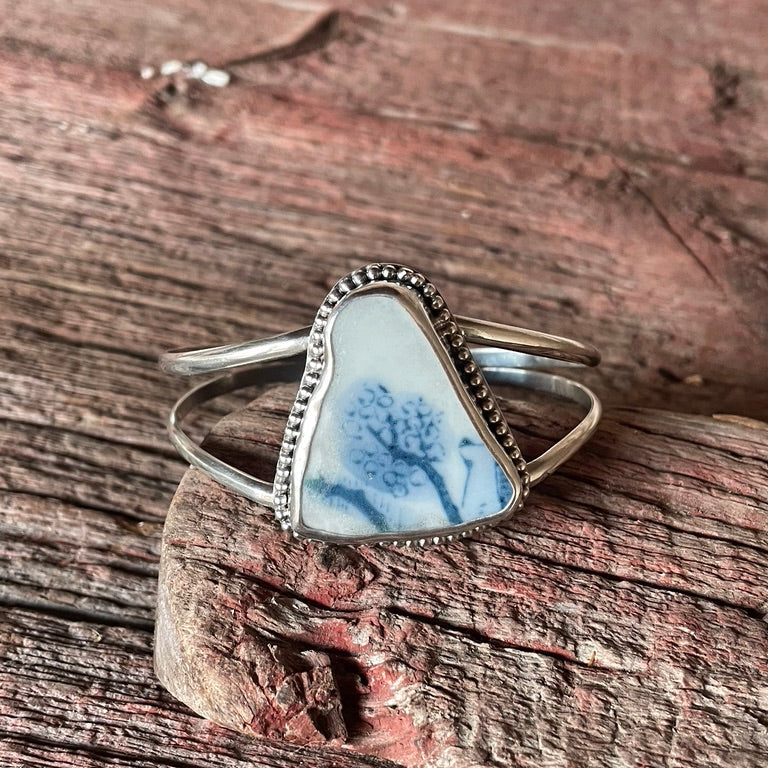 Blue Sea Pottery Cuff Bracelet
