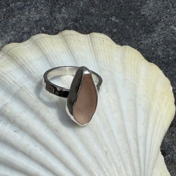 Pink Sea Glass Ring - Size 7.5