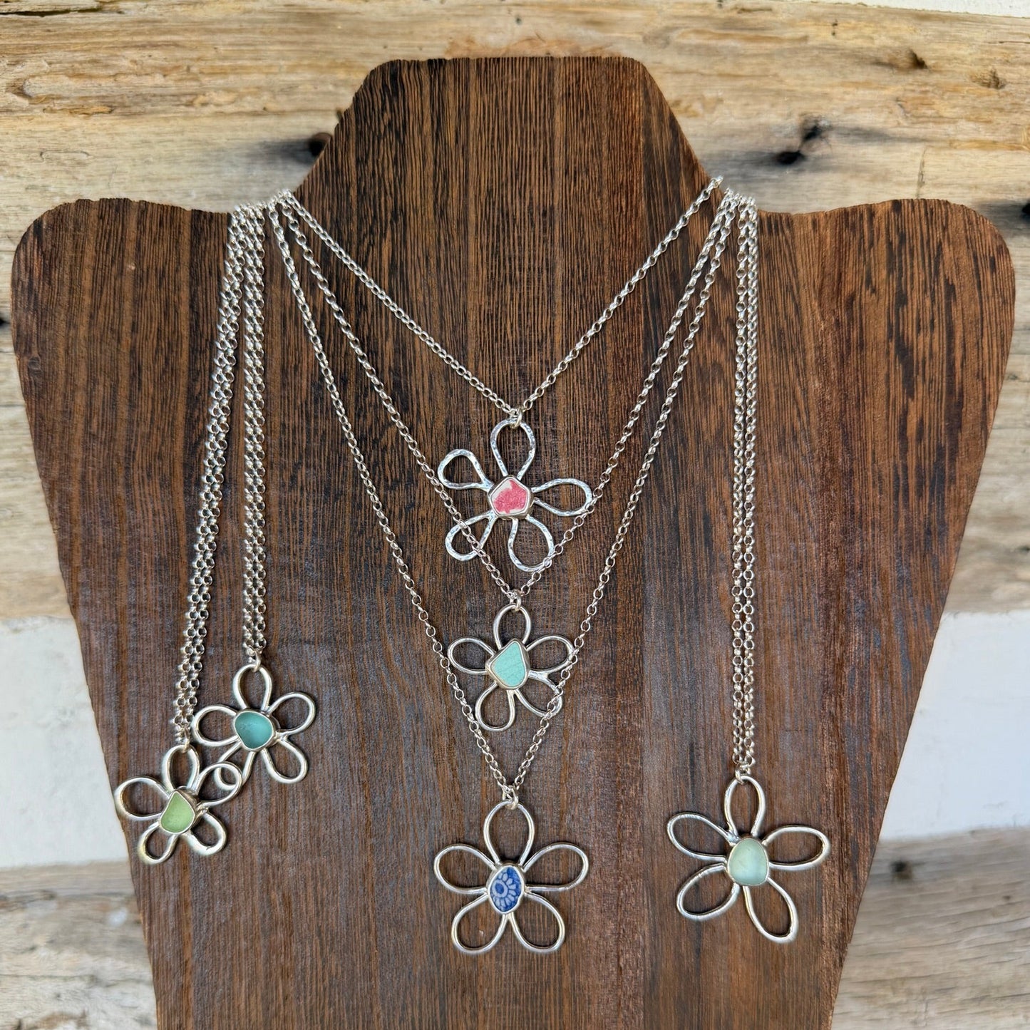 Sea Foam Green Daisy Pendant