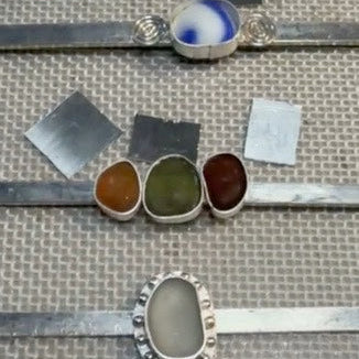 Three Piece Sea Glass Cuff Bracelet