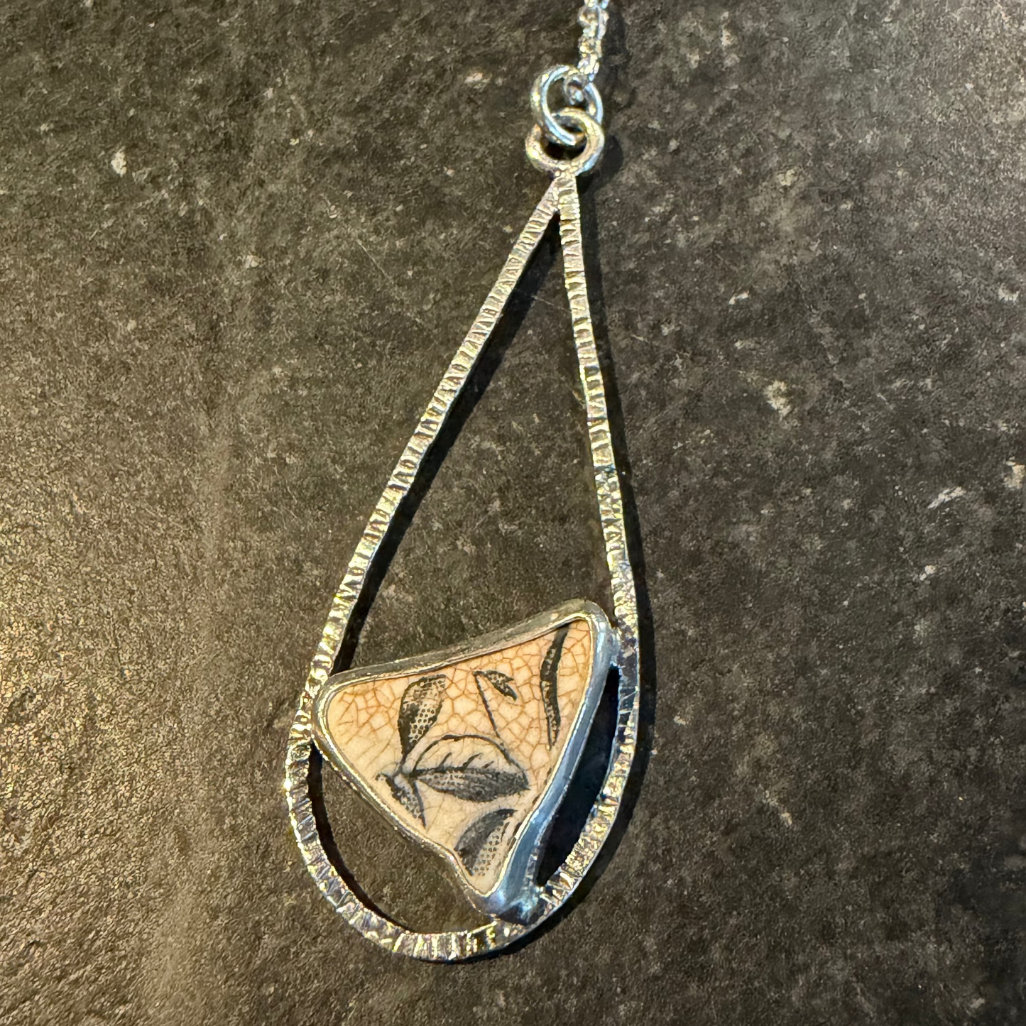 Leaf Sea Pottery Pendant