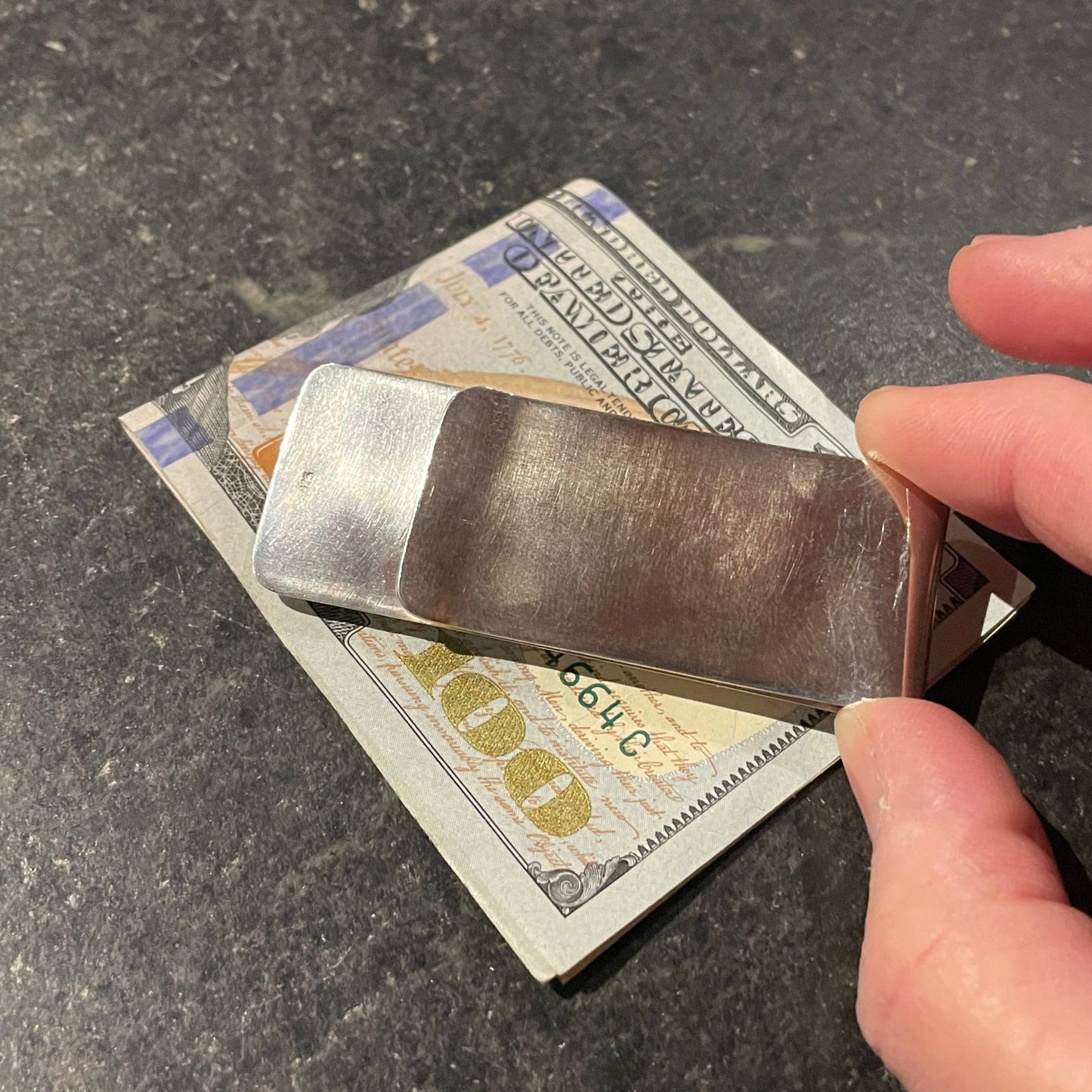 Amber Sea Glass Money Clip