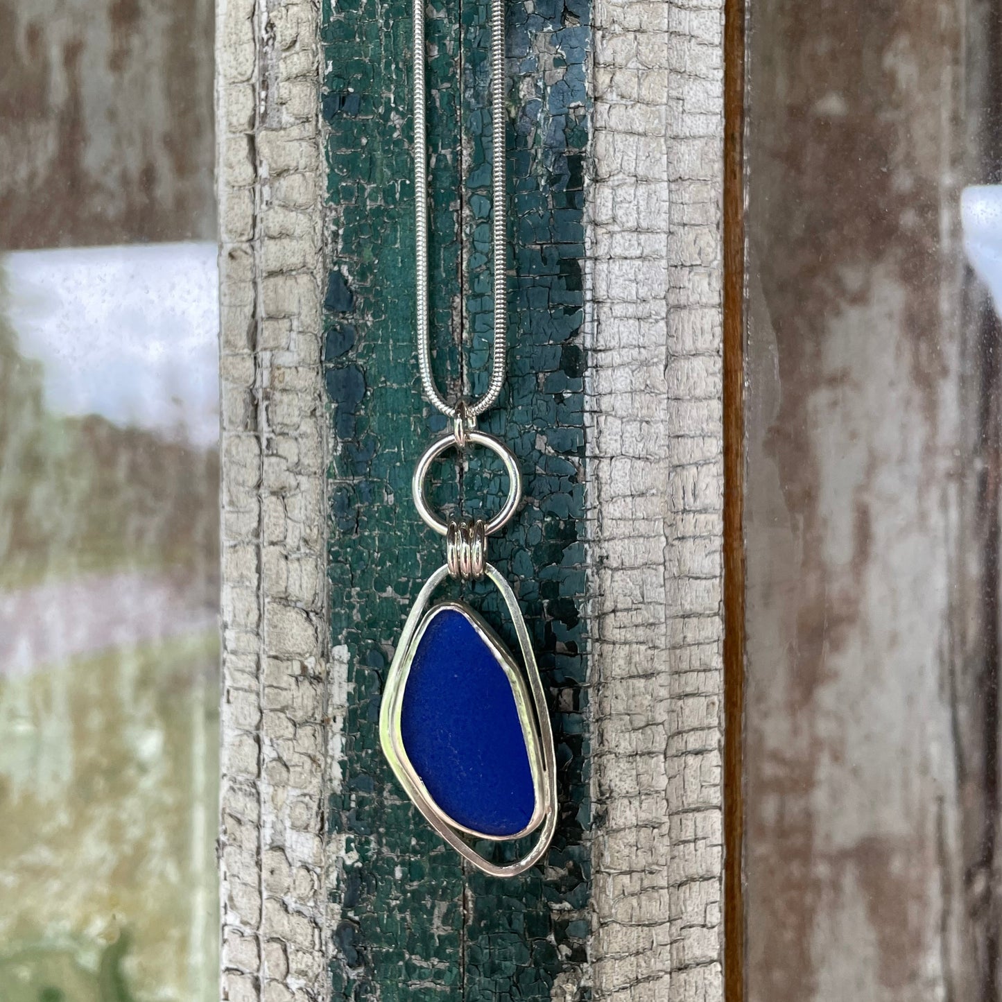 Cobalt Blue Sea Glass Pendant