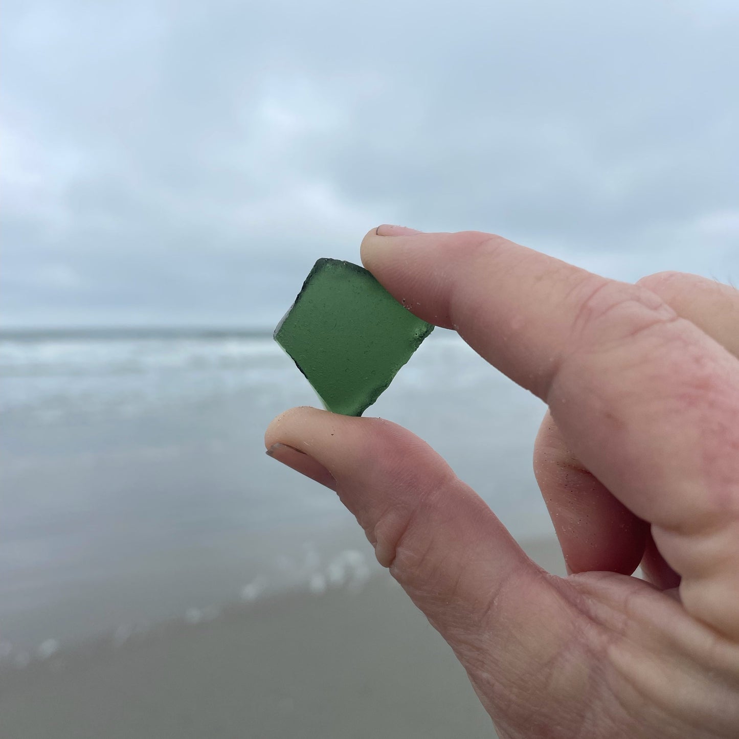 Moss Green Double Sea Glass Cuff Bracelet