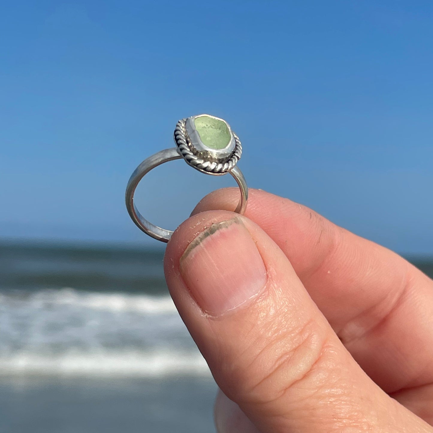 Soft UV Green Sea Glass - Size 6.75