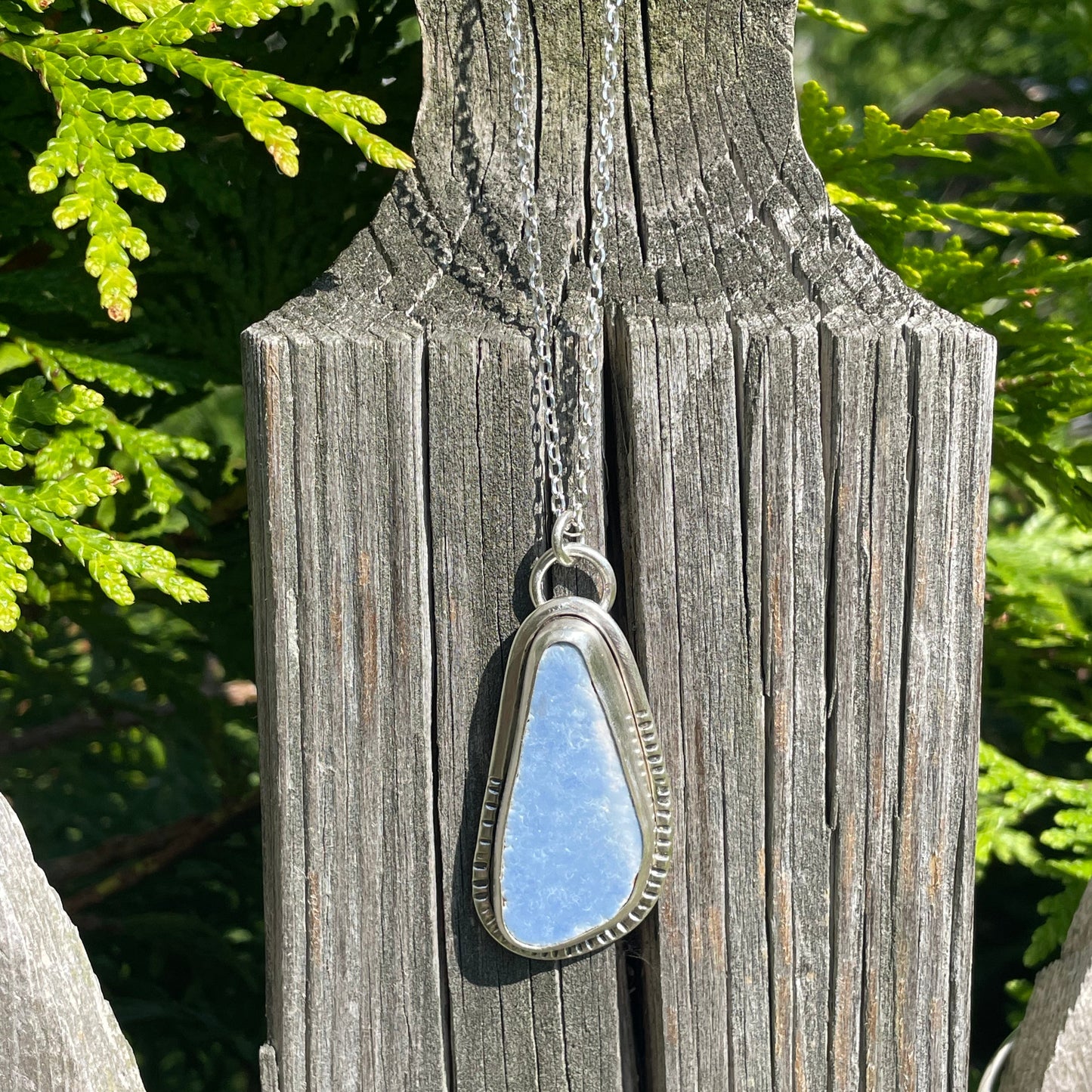 Sky Blue Sea Pottery Pendant