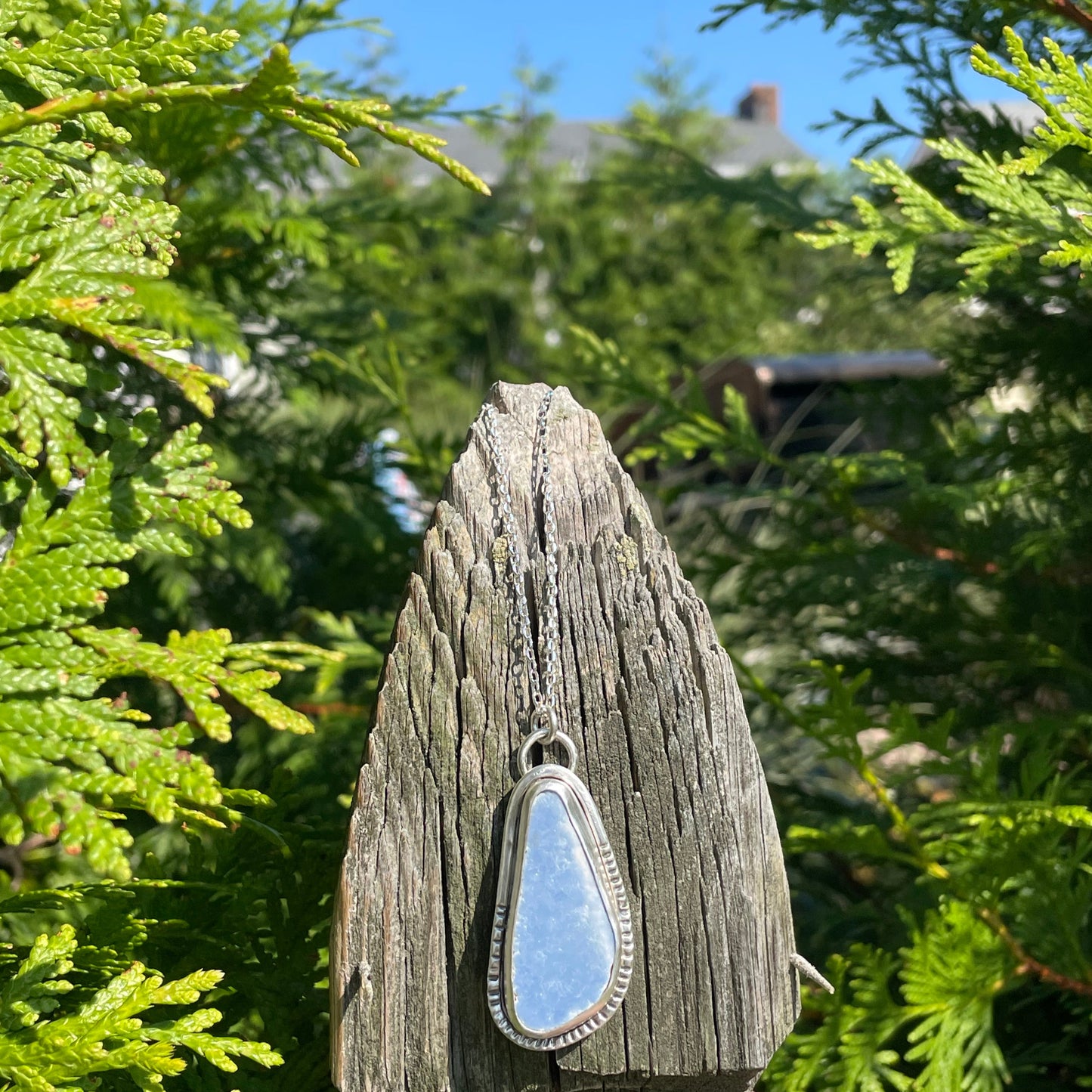 Sky Blue Sea Pottery Pendant