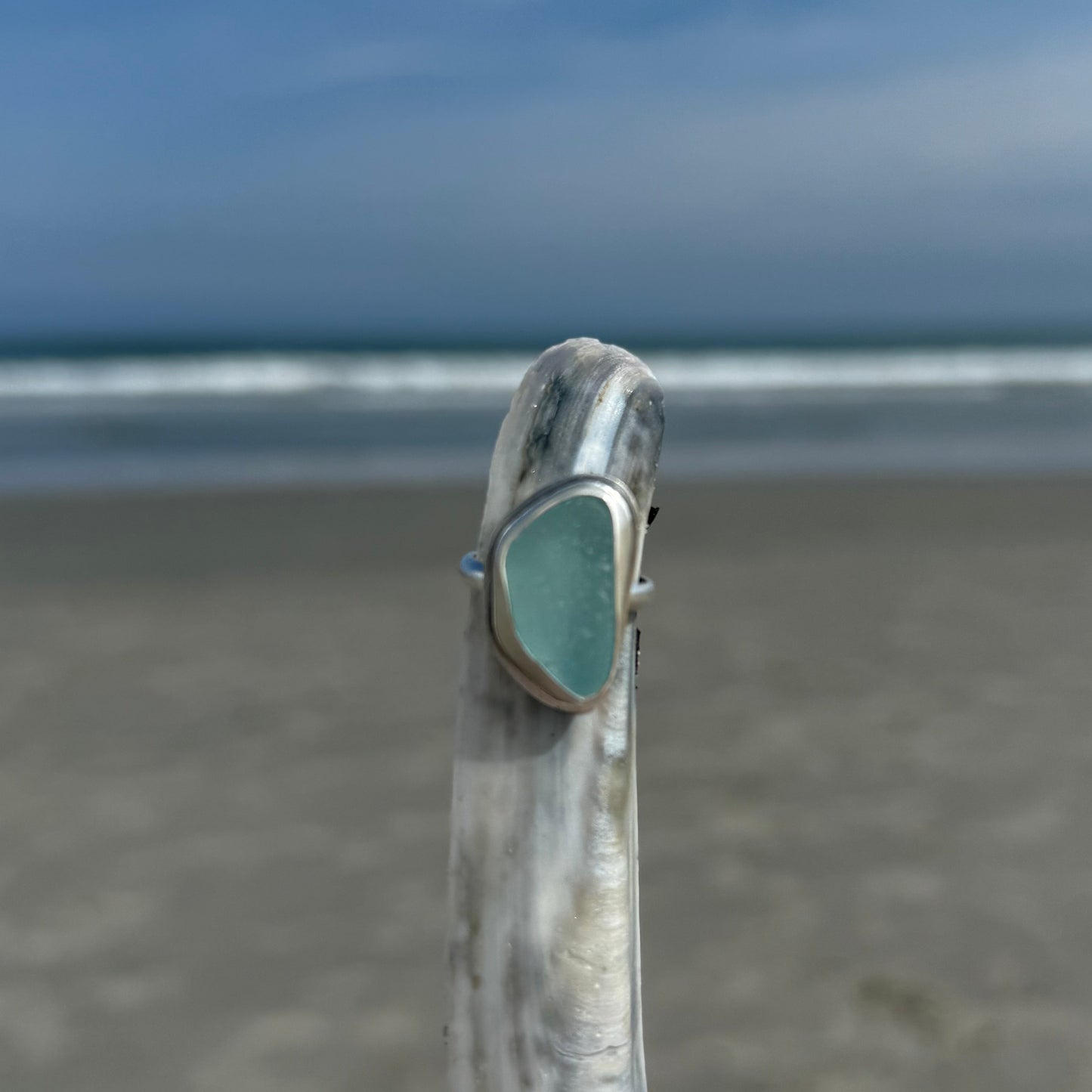 Aqua Marine Sea Glass - Size 6.5