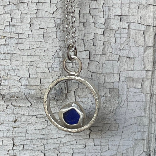 Cobalt Blue Sea Glass Pendant