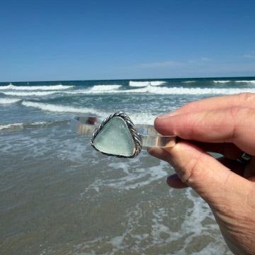 Pastel Blue Sea Glass Cuff
