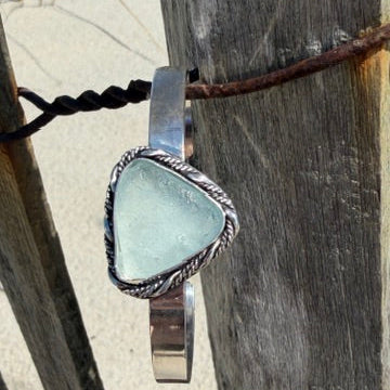 Pastel Blue Sea Glass Cuff