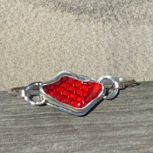 Red Sea Glass Clasp Bangle