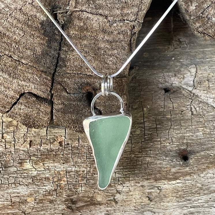 Sea Foam Green Sea Glass Pendant