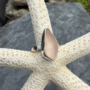 Pink Sea Glass Ring - Size 7.5