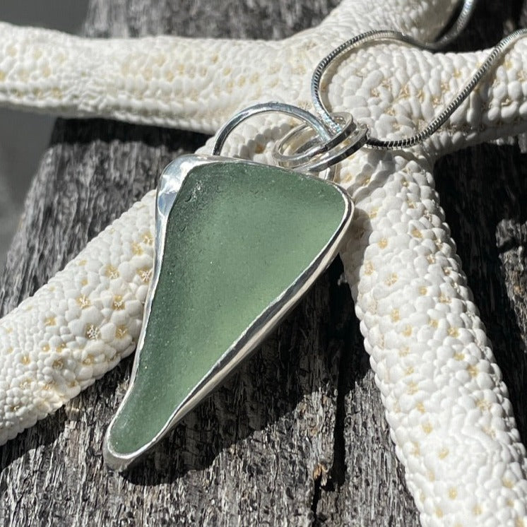 Sea Foam Green Sea Glass Pendant