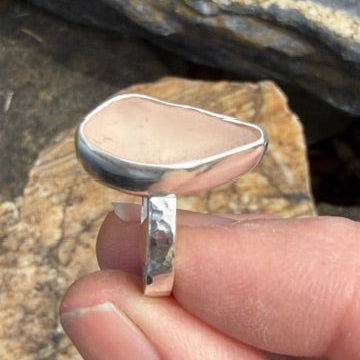 Pink Sea Glass Ring - Size 7.5