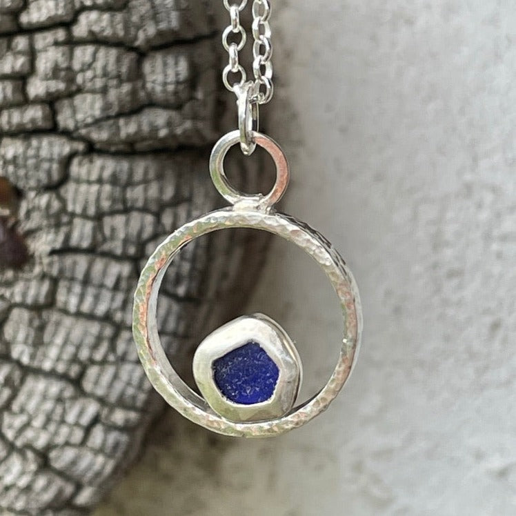 Cobalt Blue Sea Glass Pendant