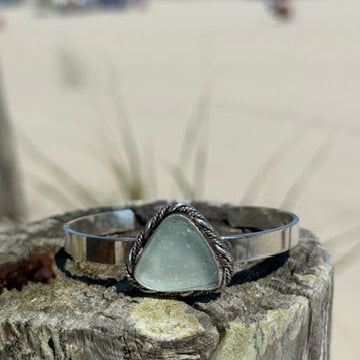 Pastel Blue Sea Glass Cuff