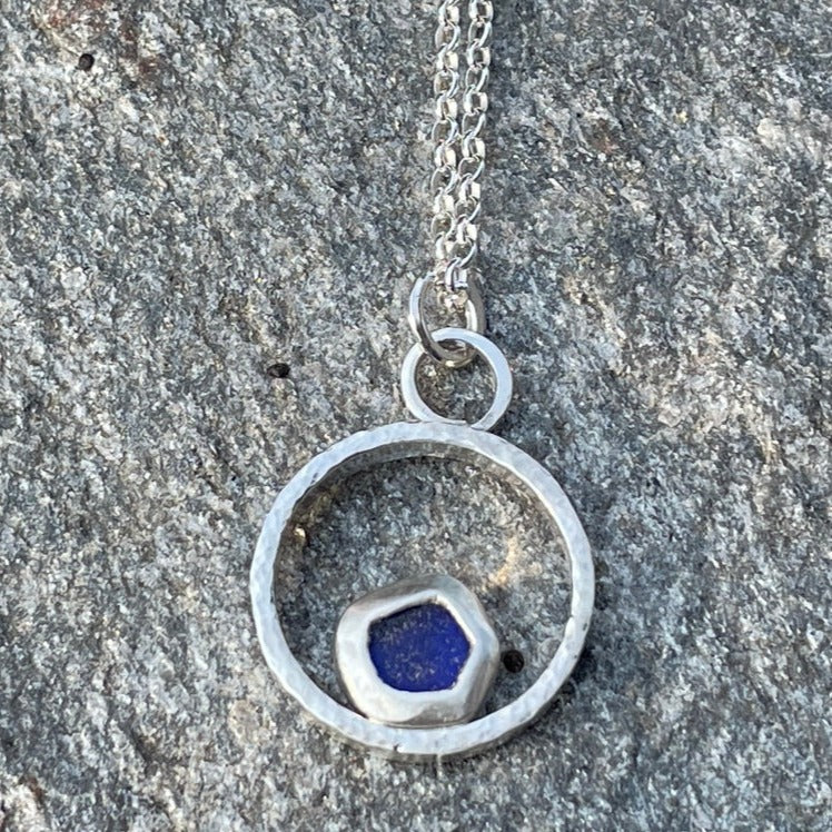 Cobalt Blue Sea Glass Pendant