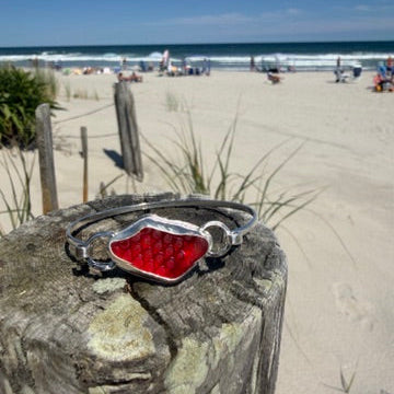 Red Sea Glass Clasp Bangle