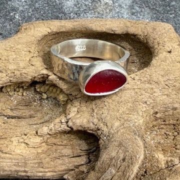 Red Sea Glass Ring - Size 6
