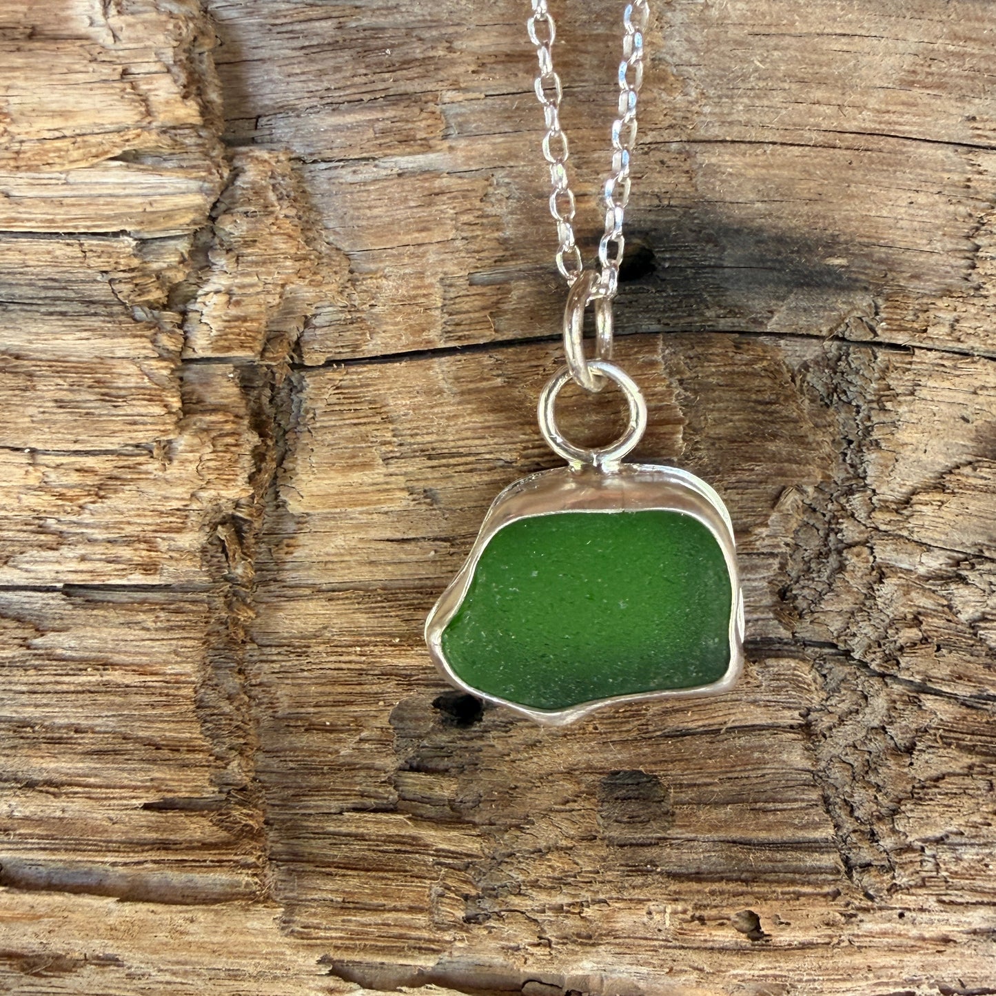 Kelly Green Sea Glass Pendant