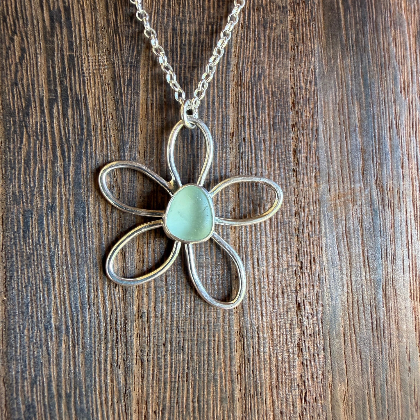 Sea Foam Green Daisy Pendant