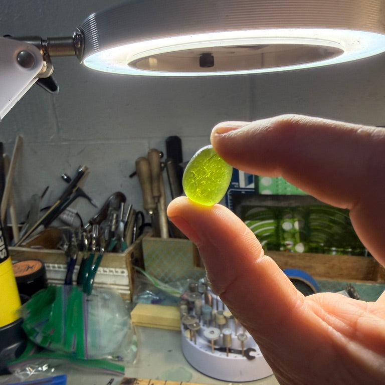 Olive Green Sea Glass Cuff