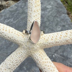 Pink Sea Glass Ring - Size 7.5