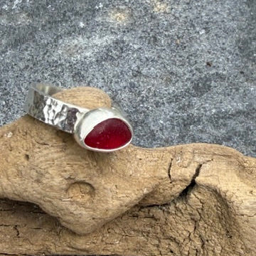 Red Sea Glass Ring - Size 6