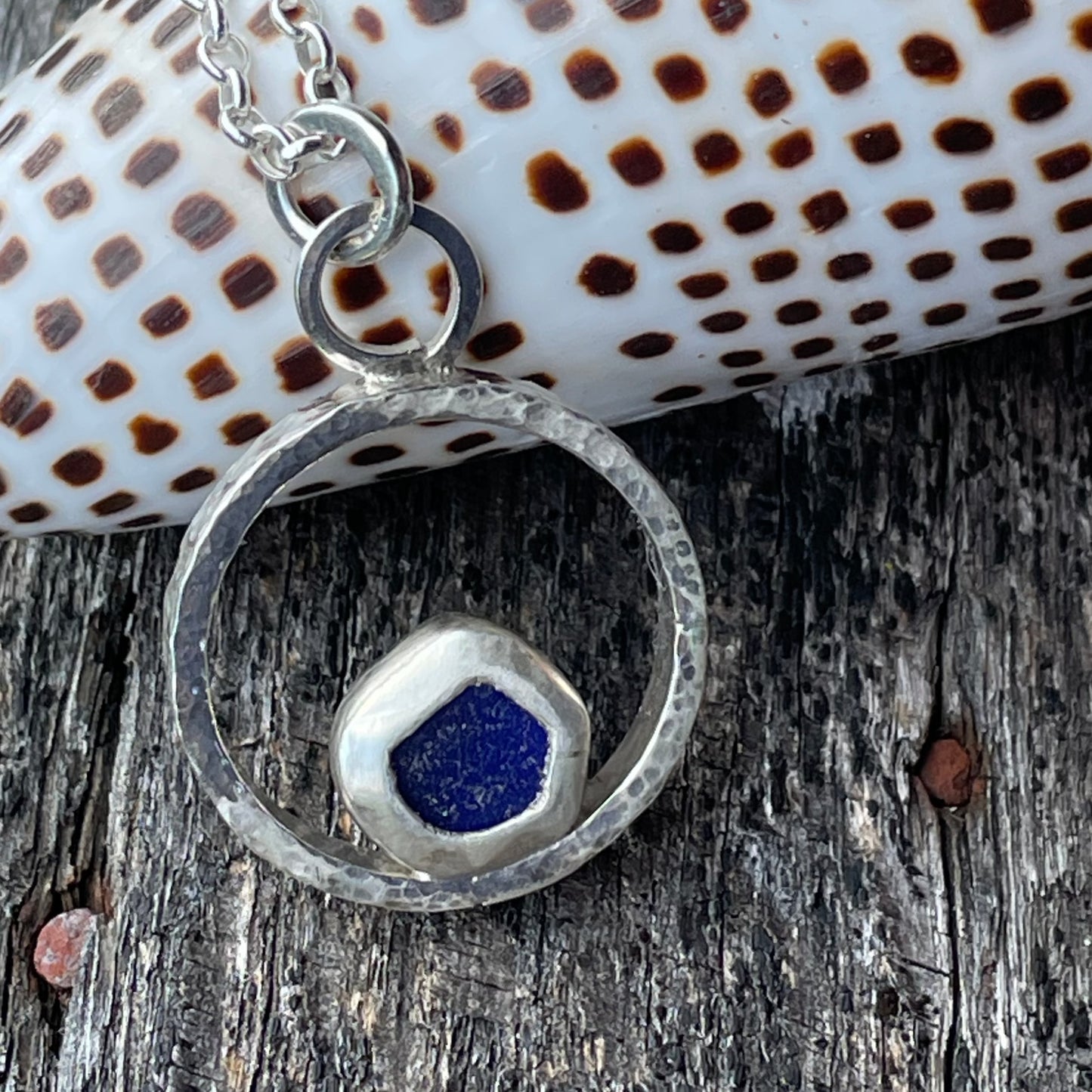 Cobalt Blue Sea Glass Pendant