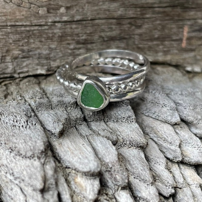 Light Sage Green Stacking Rings - Size 8