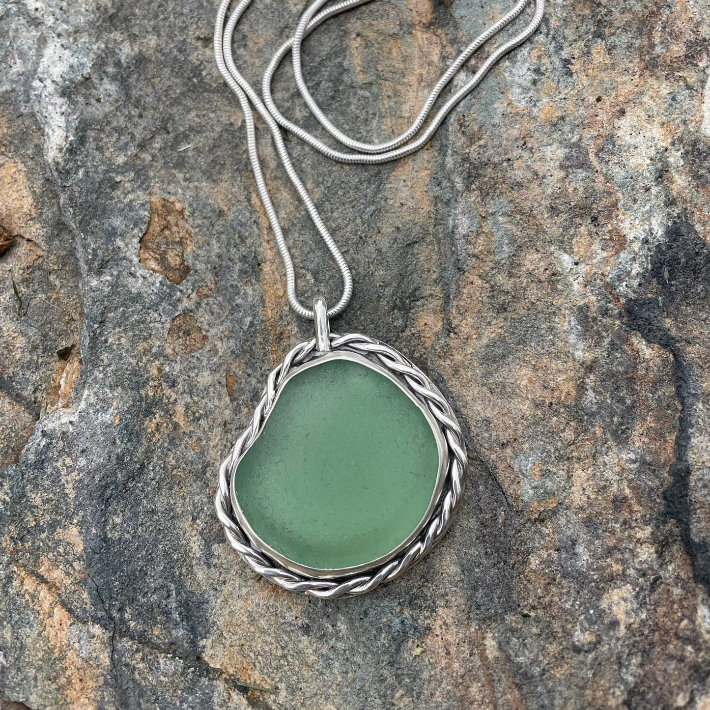 Sea Green Sea Glass Pendant