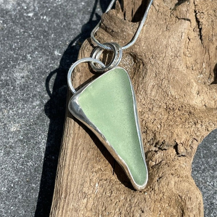 Sea Foam Green Sea Glass Pendant