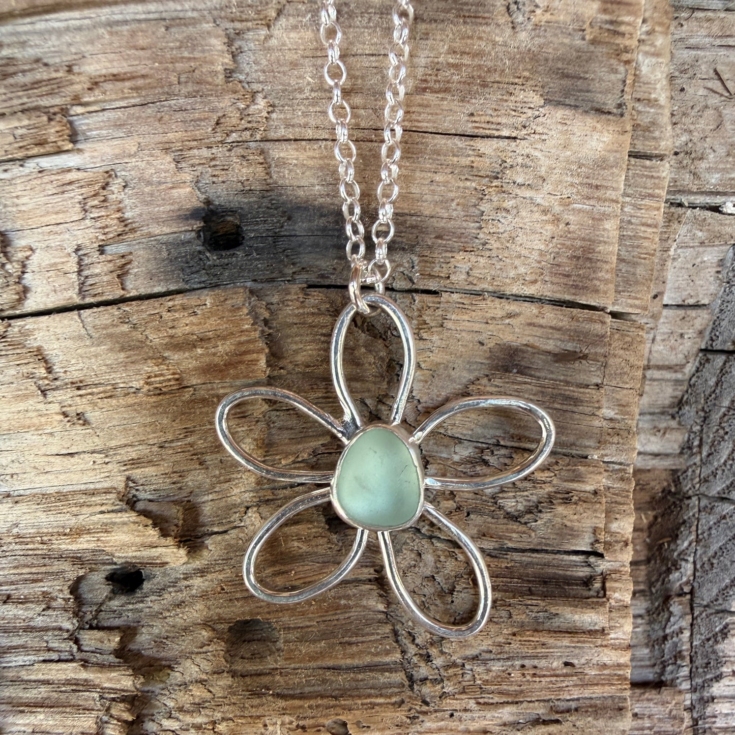 Sea Foam Green Daisy Pendant