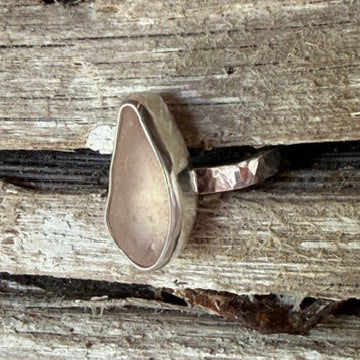 Pink Sea Glass Ring - Size 7.5