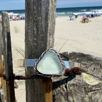 Pastel Blue Sea Glass Cuff