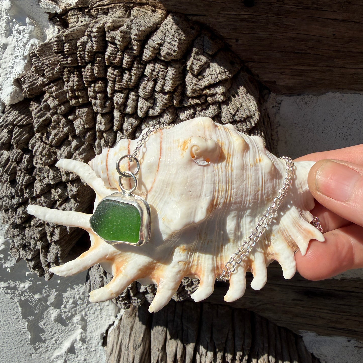 Kelly Green Sea Glass Pendant