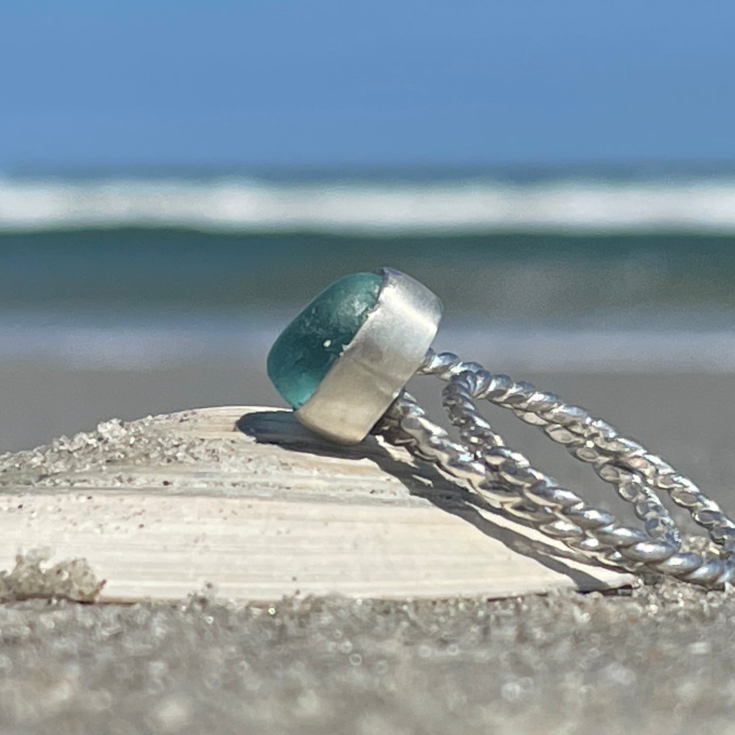 Teal Blue Stacking Rings size - 5.75