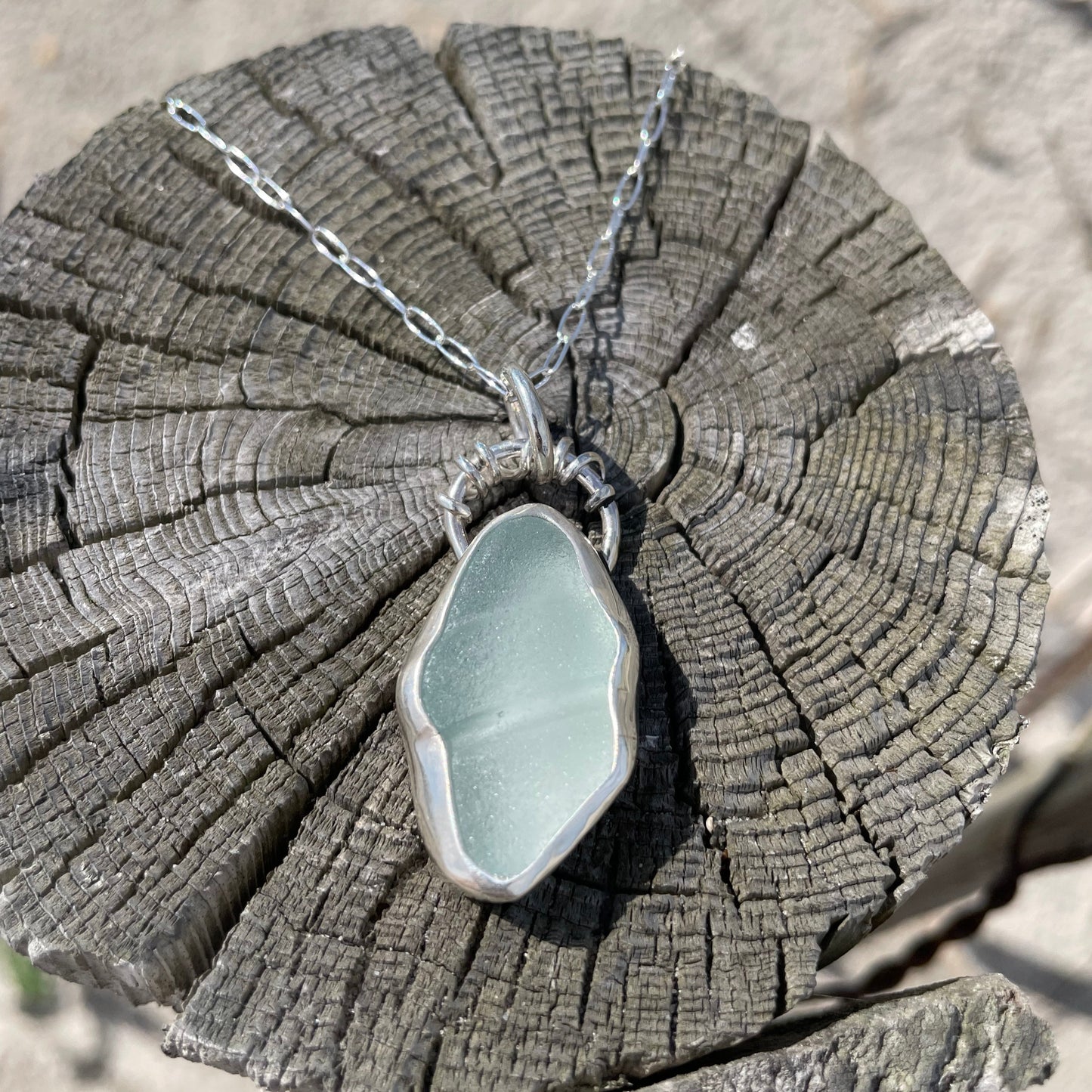 Pale Aquamarine Bottle Top Pendant