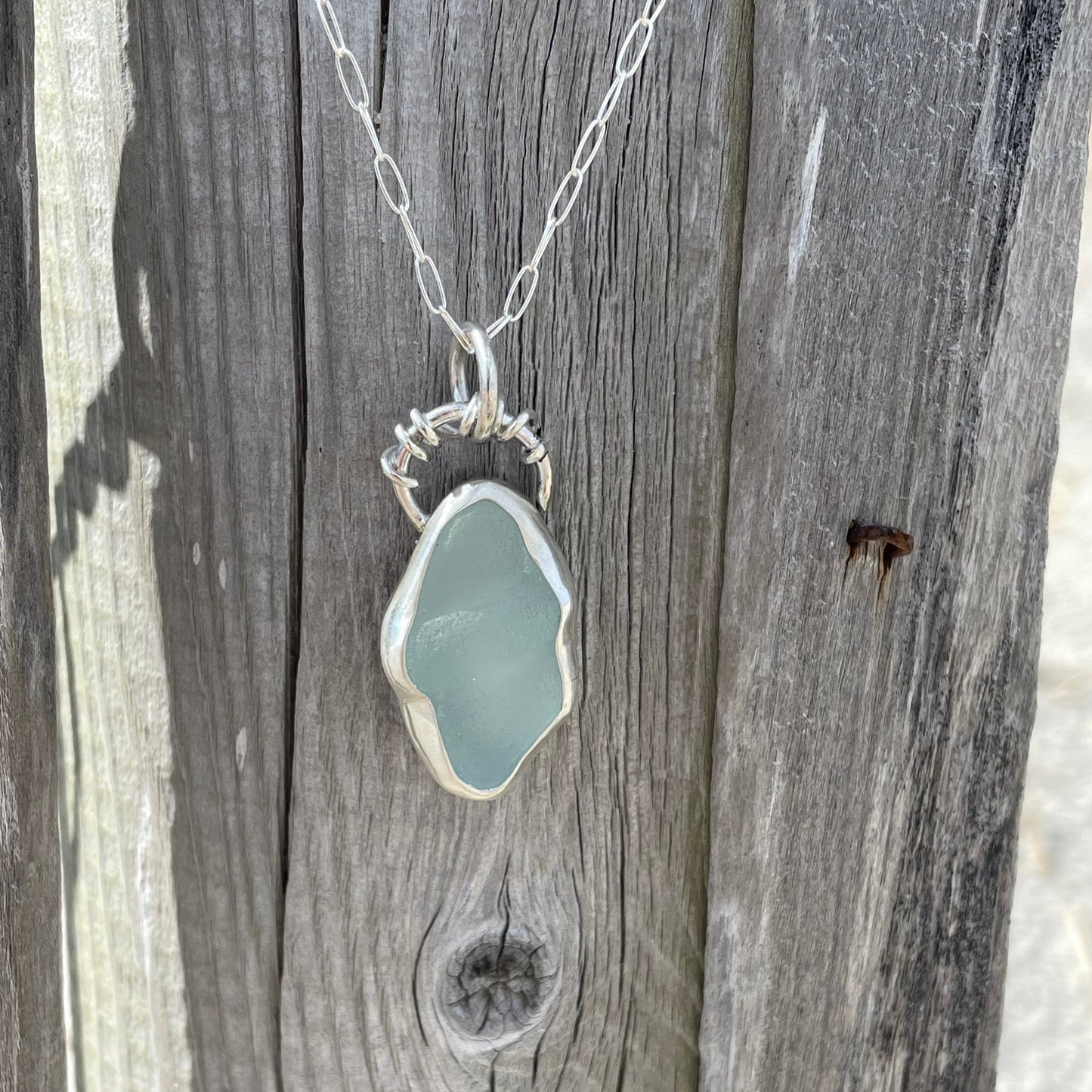 Pale Aquamarine Bottle Top Pendant