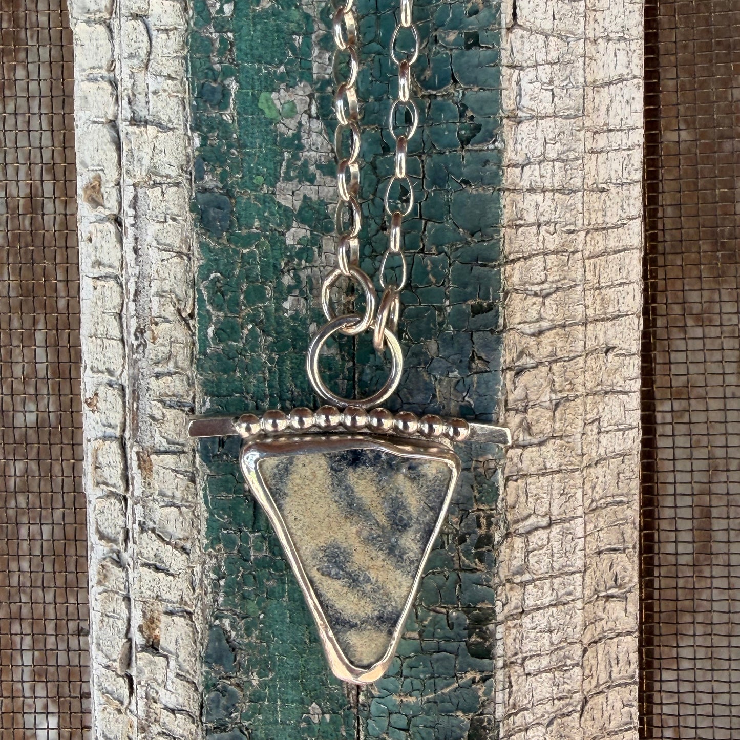 Sea Pottery Pendant - 16" Chain