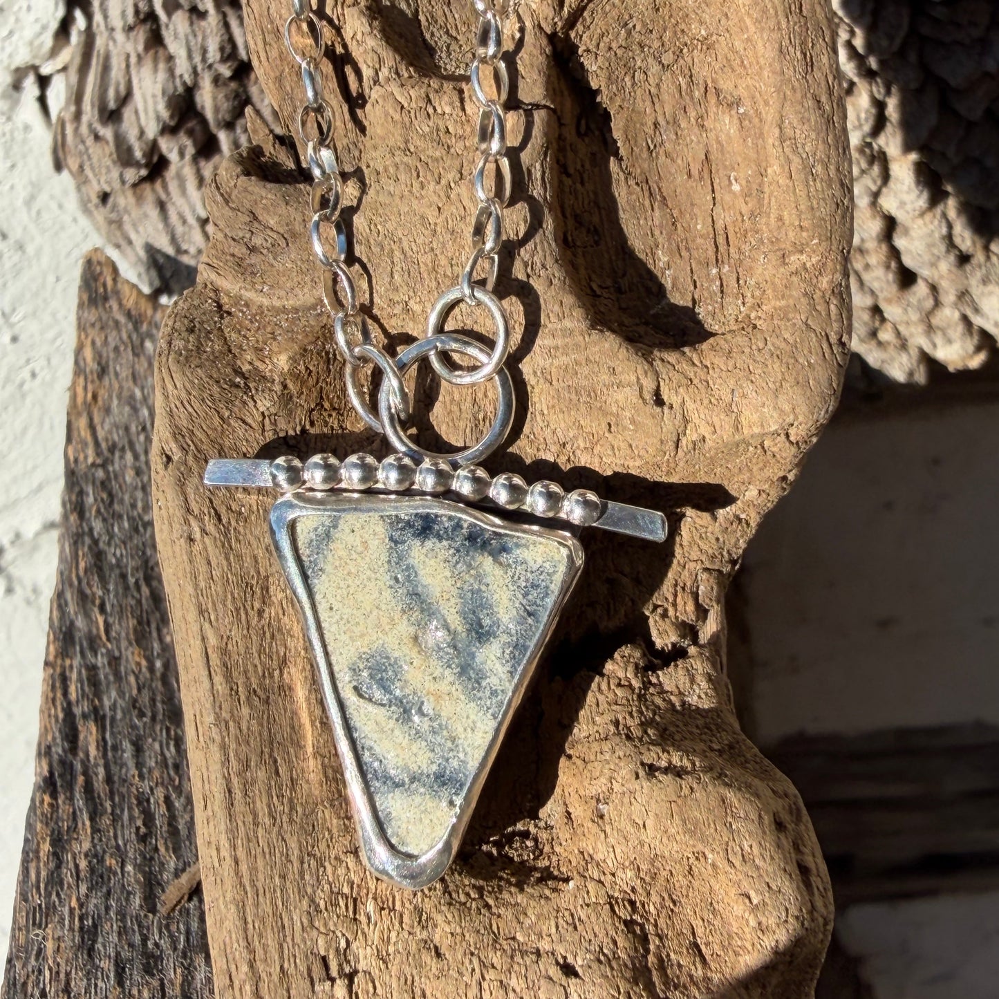 Sea Pottery Pendant - 16" Chain