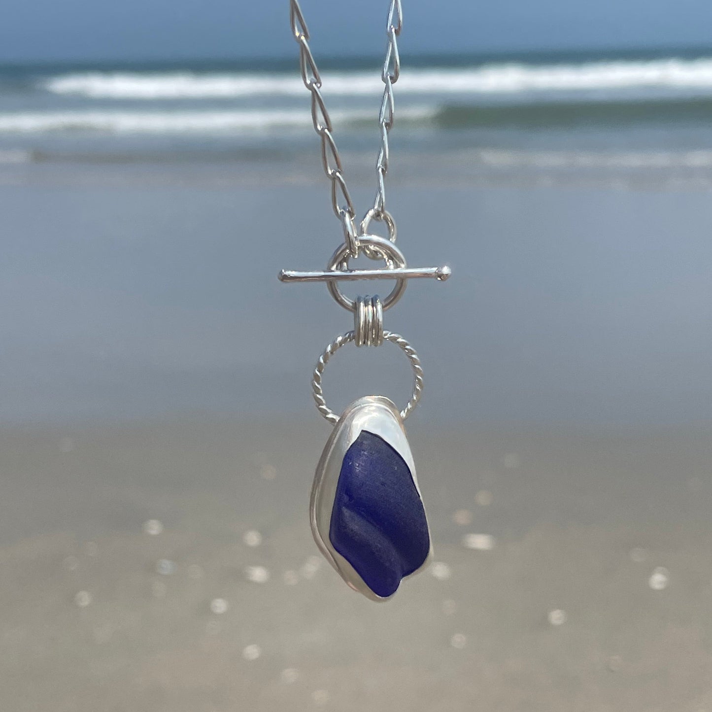 Cobalt Blue Sea Glass Pendant