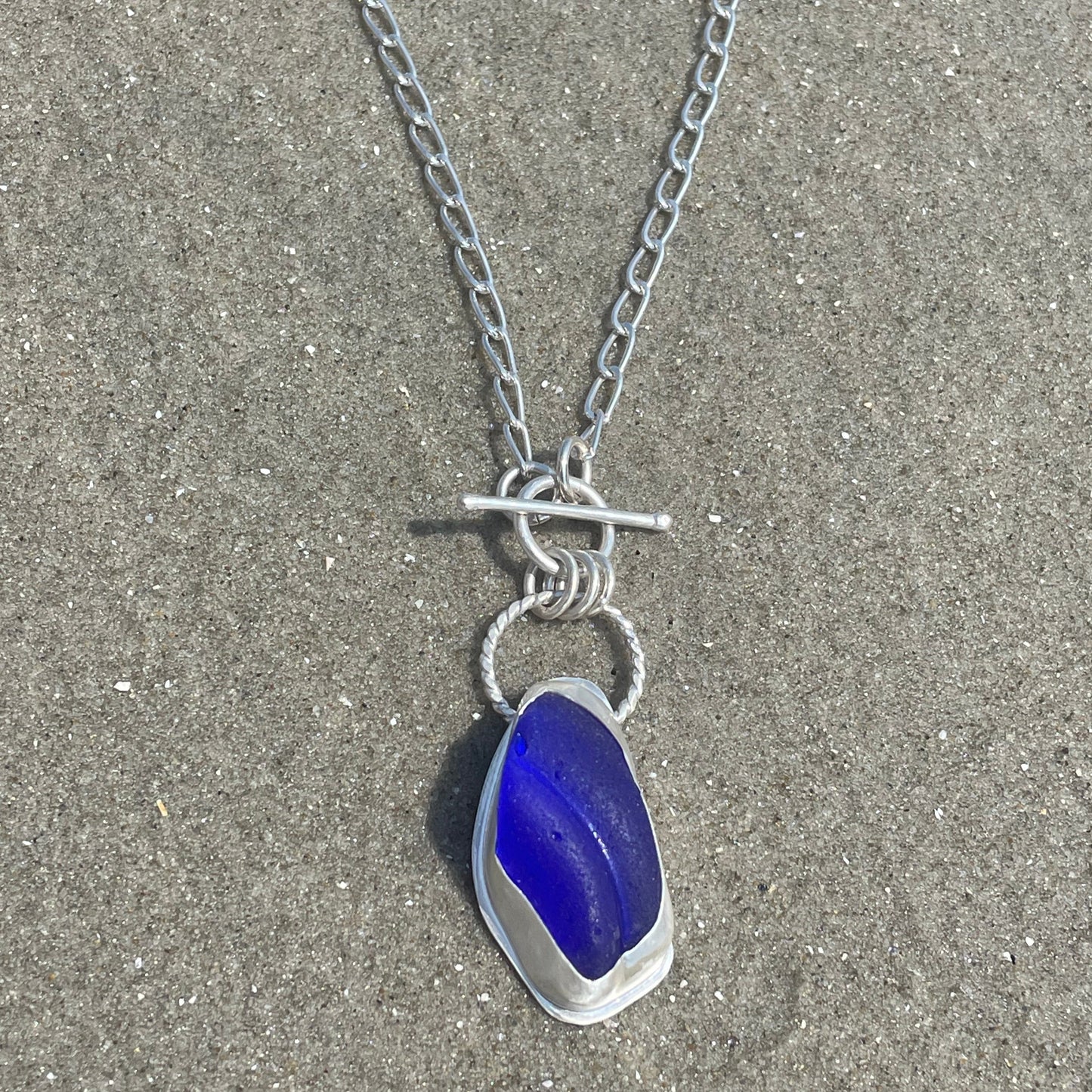 Cobalt Blue Sea Glass Pendant