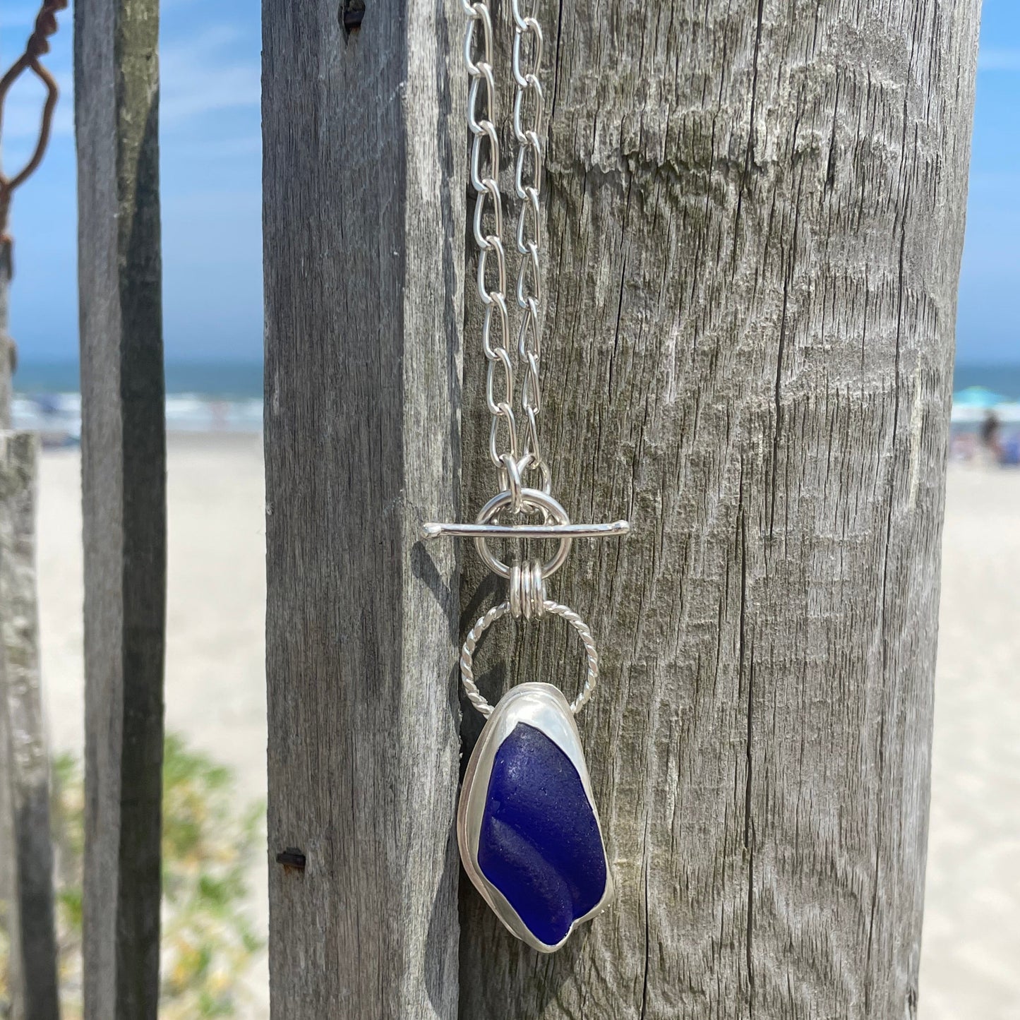 Cobalt Blue Sea Glass Pendant