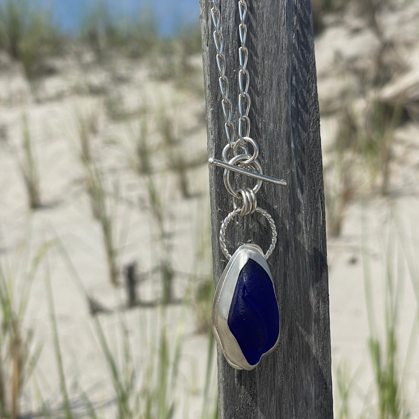 Cobalt Blue Sea Glass Pendant